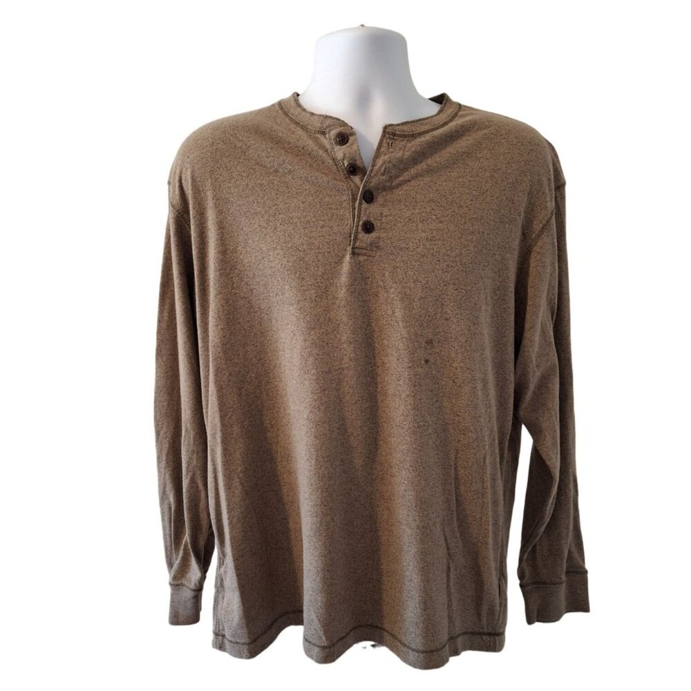 RedHead Mens Large Brown Henley Thermal Shirt Long Sleeve Outdoor Workwear